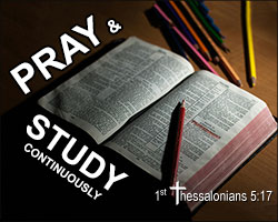 'Pray & Study Continuously' Poster Design
